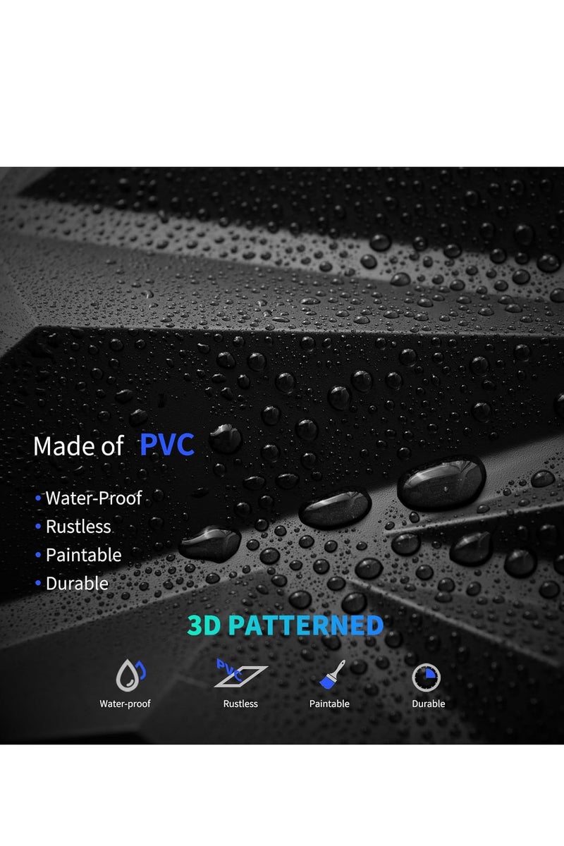 12 Pieces 3D Wall Panels, 3D Texture PVC Wallpaper, Decorative Wall Cover PVC Material Each 30x30cm Black  - Image 5
