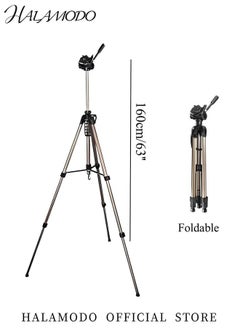 HALAMODO 63" Camera Tripods for Phone Video Recording Heavy Duty Tripod Stand Professional Travel DSLR Compatible with Canon iPhone, Max Load 15 LB  - Image 2