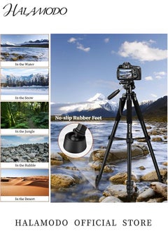 HALAMODO 63" Camera Tripods for Phone Video Recording Heavy Duty Tripod Stand Professional Travel DSLR Compatible with Canon iPhone, Max Load 15 LB  - Image 4