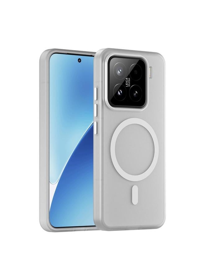For Xiaomi 15 MagSafe Frosted Translucent TPU + PC Full Coverage Phone Case(White)