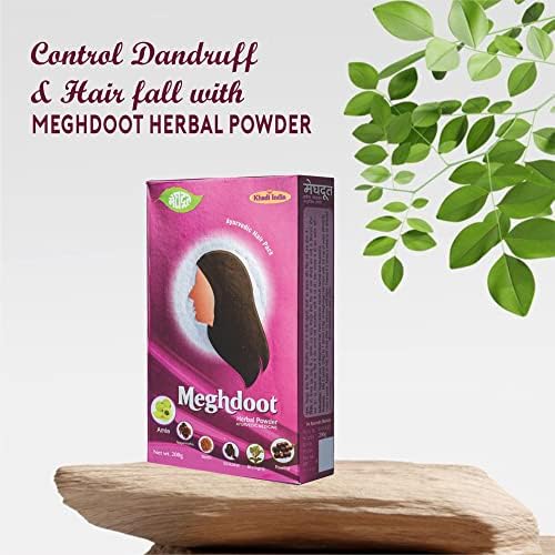 Meghdoot Ayurvedic Herbal Powder for Dandruff Control  Oily Scalp Enriched with Amla Reetha Shikakai Methi Nagarmotha Bhringraj 100 Natural Sulphate  Paraben Free 200g Each Pack of 3 - Image 2