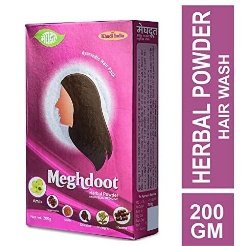 Meghdoot Ayurvedic Herbal Powder for Dandruff Control  Oily Scalp Enriched with Amla Reetha Shikakai Methi Nagarmotha Bhringraj 100 Natural Sulphate  Paraben Free 200g Each Pack of 3 - Image 3