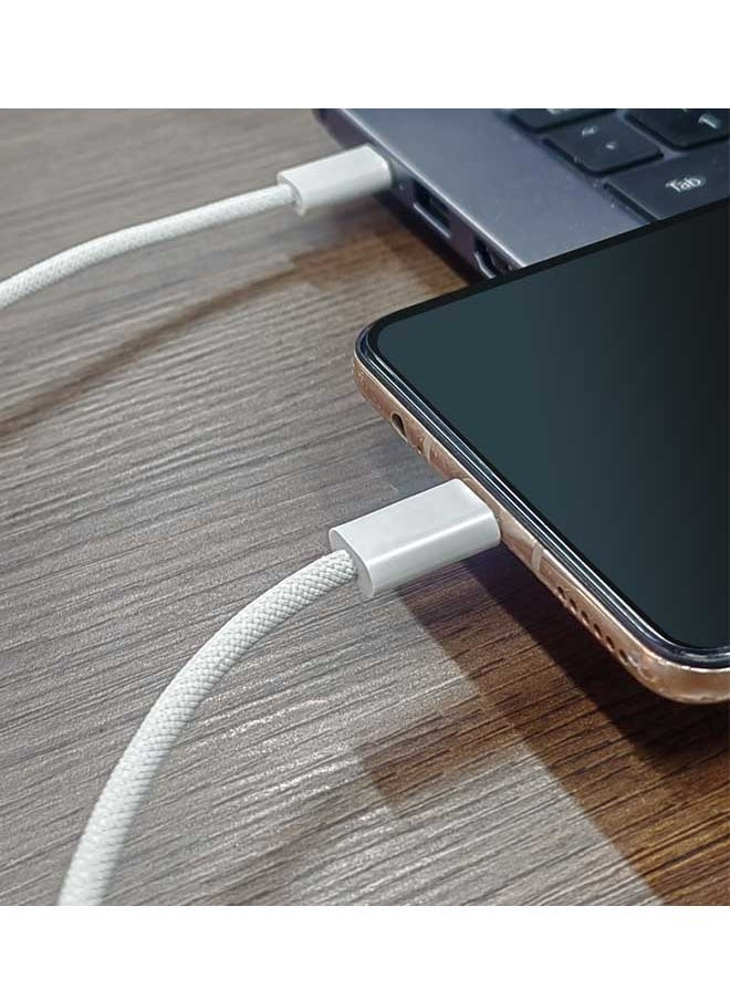 Ocean - 60W PD Fast Charging Data Cable, Type-C To Type-C, Suitable for Apple iPhone 16/Plus/Pro/Pro Max, iPhone 15 Full Series, MacBook, iPad Pro/Air, and More, 1.5M Long (Grey/White) - Image 1