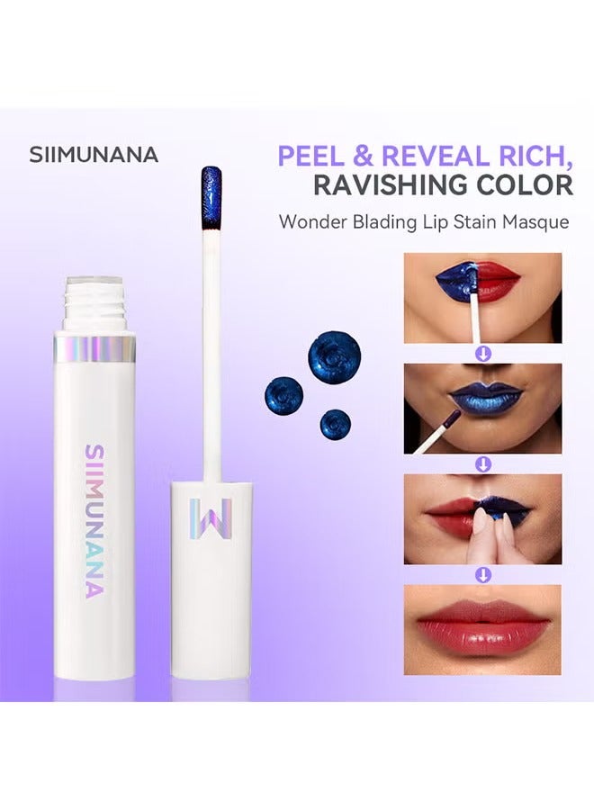 siimunana Wonder Blading Lip Stain Peel Off Masque, Long Lasting, Waterproof And Transfer Proof Nude Lip Tint, Matte Finish Peel Off Lip Stain (Whimsical Warm Rose) - Image 2