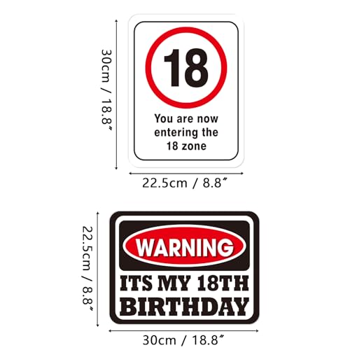 WERNNSAI 18th Birthday Party Decorations - 9PCS Wall Signs Funny Tags for Teens 18 Years Old Party Decor 18th Party Banner Table Centerpieces Door Wall Windows Signs Picture Props for Boys Girls - Image 2