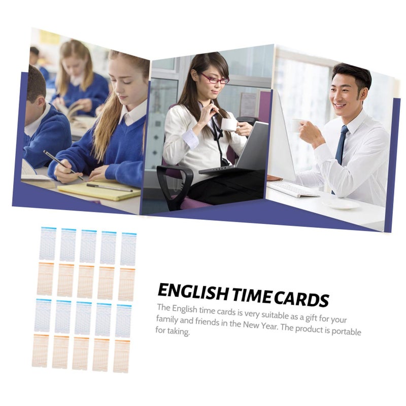 Double Sided Attendance Cards 100 Sheets For Office Time Clock Portable Employee Timecards - Image 4