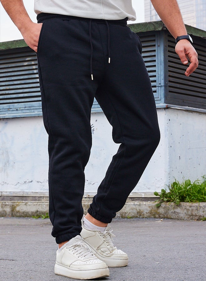trendyol Men's Black, Regular/Regular Cut. Elasticated Elastic Joggers, the inner part is Soft Pile Sweatpants TMNAW22EA0346. - Image 3