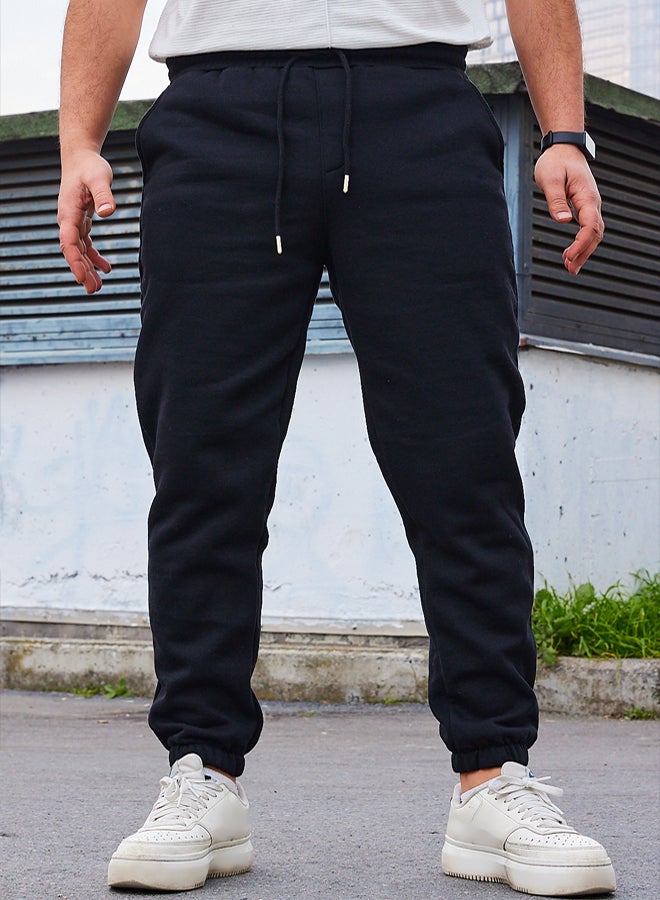 trendyol Men's Black, Regular/Regular Cut. Elasticated Elastic Joggers, the inner part is Soft Pile Sweatpants TMNAW22EA0346. - Image 4