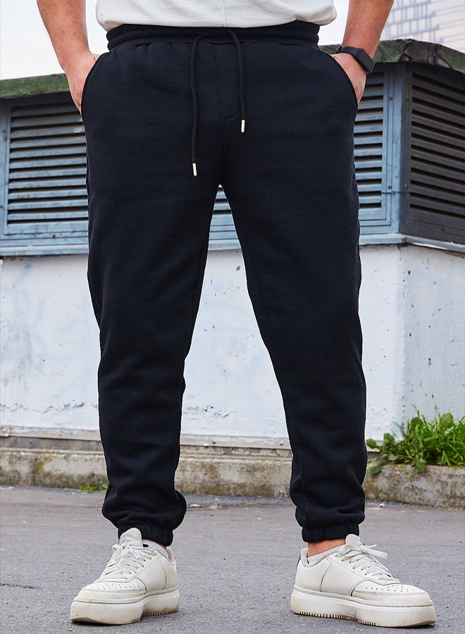 trendyol Men's Black, Regular/Regular Cut. Elasticated Elastic Joggers, the inner part is Soft Pile Sweatpants TMNAW22EA0346. - Image 2