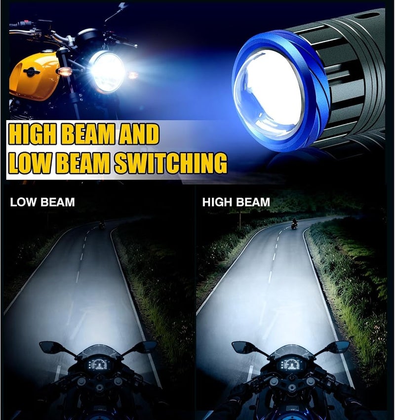 TERRIFI 2 Pack H4 LED Headlight Bulbs, Motorcycle 6000K White Hi Lo Beam, 26W Plug and Play IP65 Waterproof, Compatible with Most Bikes - Image 2
