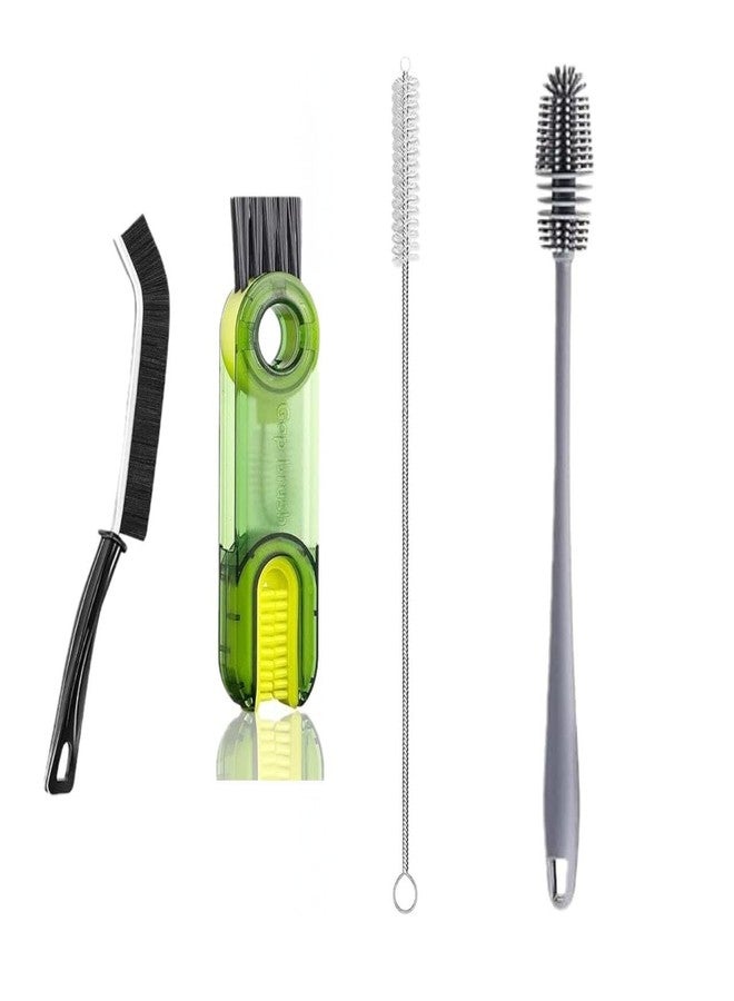 ARYAVART 4-in-1 Bottle & Straw Cleaning Brush Set – Cup Lid Groove Cleaner, Straw Brush, Gap Brush & Corner Cleaning Tool | Multifunction Kitchen Cleaning Kit for Bottles, Cups, Straws, Sink & Faucet Gaps - Image 1
