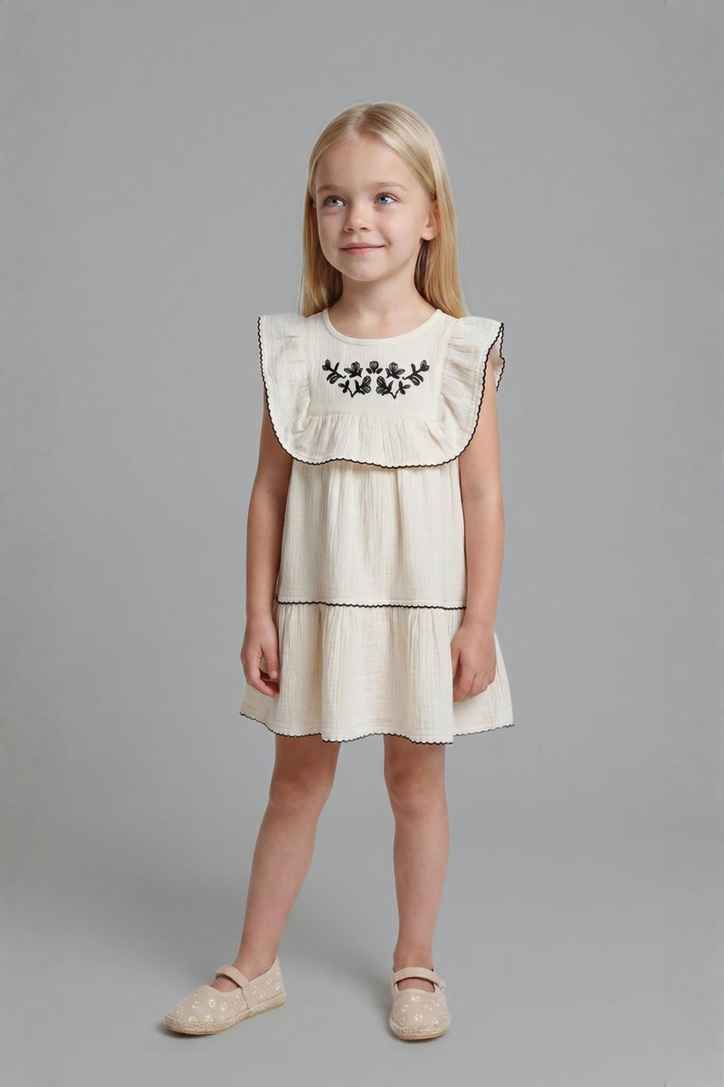 DeFacto Beige BabyGirl Sleeveless Woven Dress Casual - Image 3