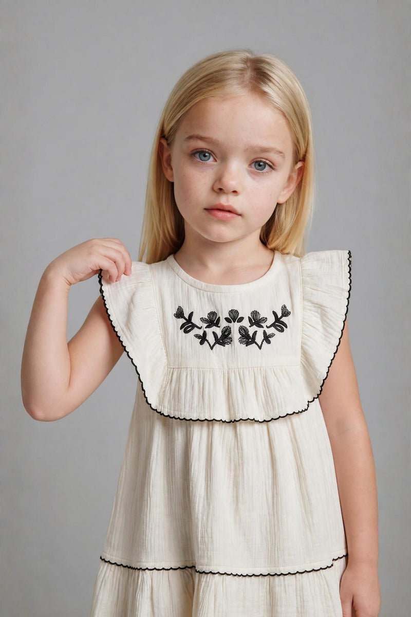 DeFacto Beige BabyGirl Sleeveless Woven Dress Casual - Image 5