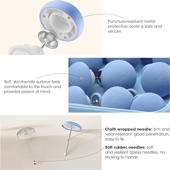 VATSHVI VATSHVI Duvet Clips Mushroom Quilt Fixing Pin for Bedding Accessories NonSlip Comforter Clips One Key to Unlock Duvet Clips Fasteners for Cushions Curtains Socks Blue Set of 4  - Image 5