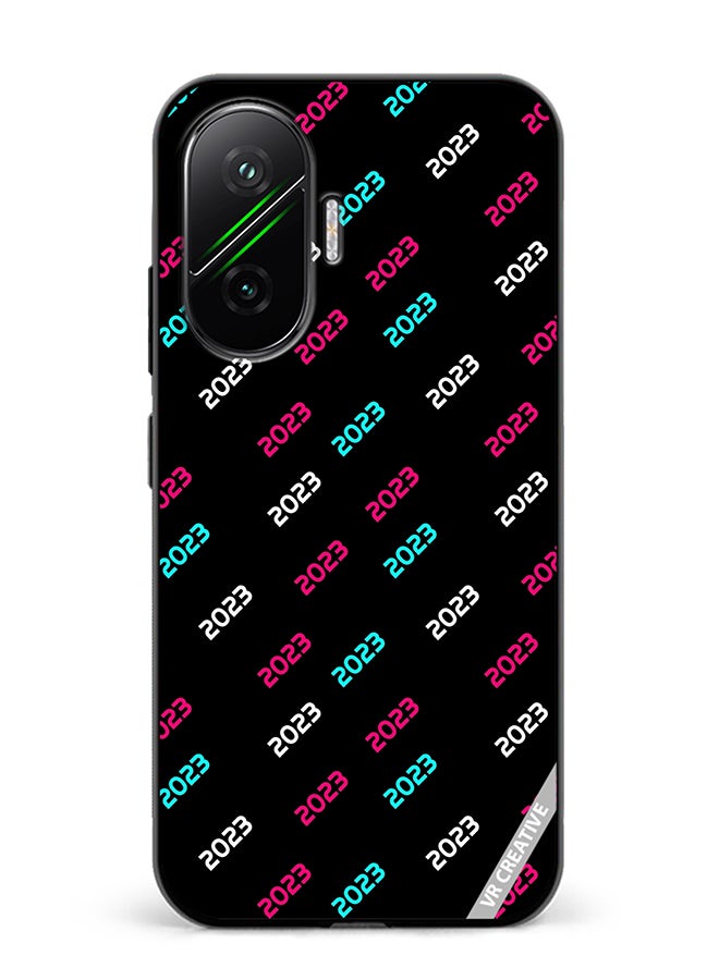 VR CREATIVE Protective Case Cover For Xiaomi Poco F7 Creative Concept Of 2023 Happy New Year Design Multicolour