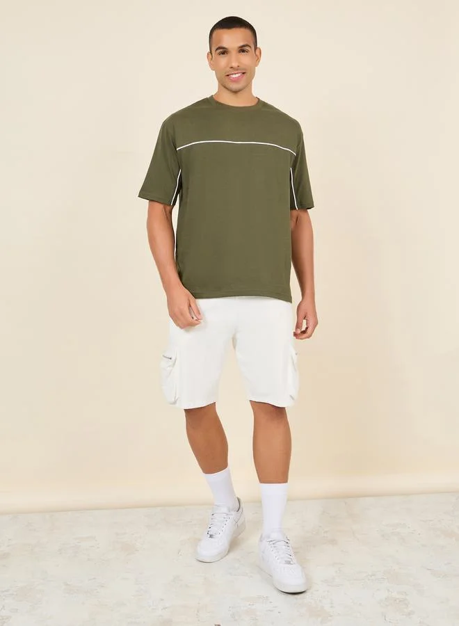 Styli Oversized Contrast Seam Insert T-Shirt
