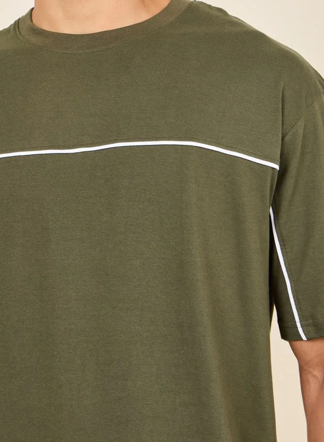 Styli Oversized Contrast Seam Insert T-Shirt