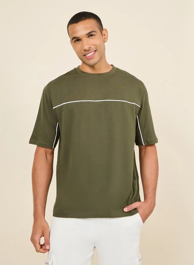 Styli Oversized Contrast Seam Insert T-Shirt