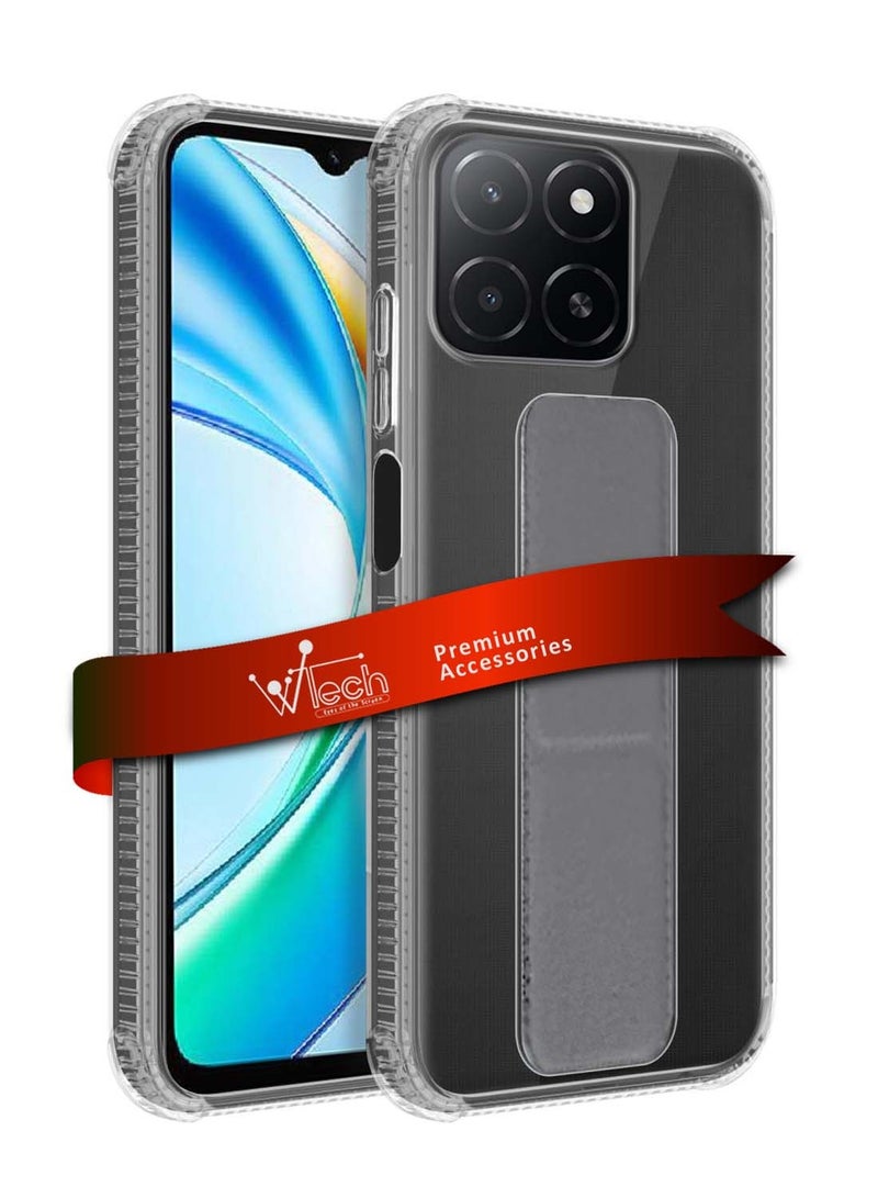 Wtech Honor X5b / X5b Plus 4G 2024 TPU Hand Grip Air Pillow Case Cover - Clear/Grey - Image 1