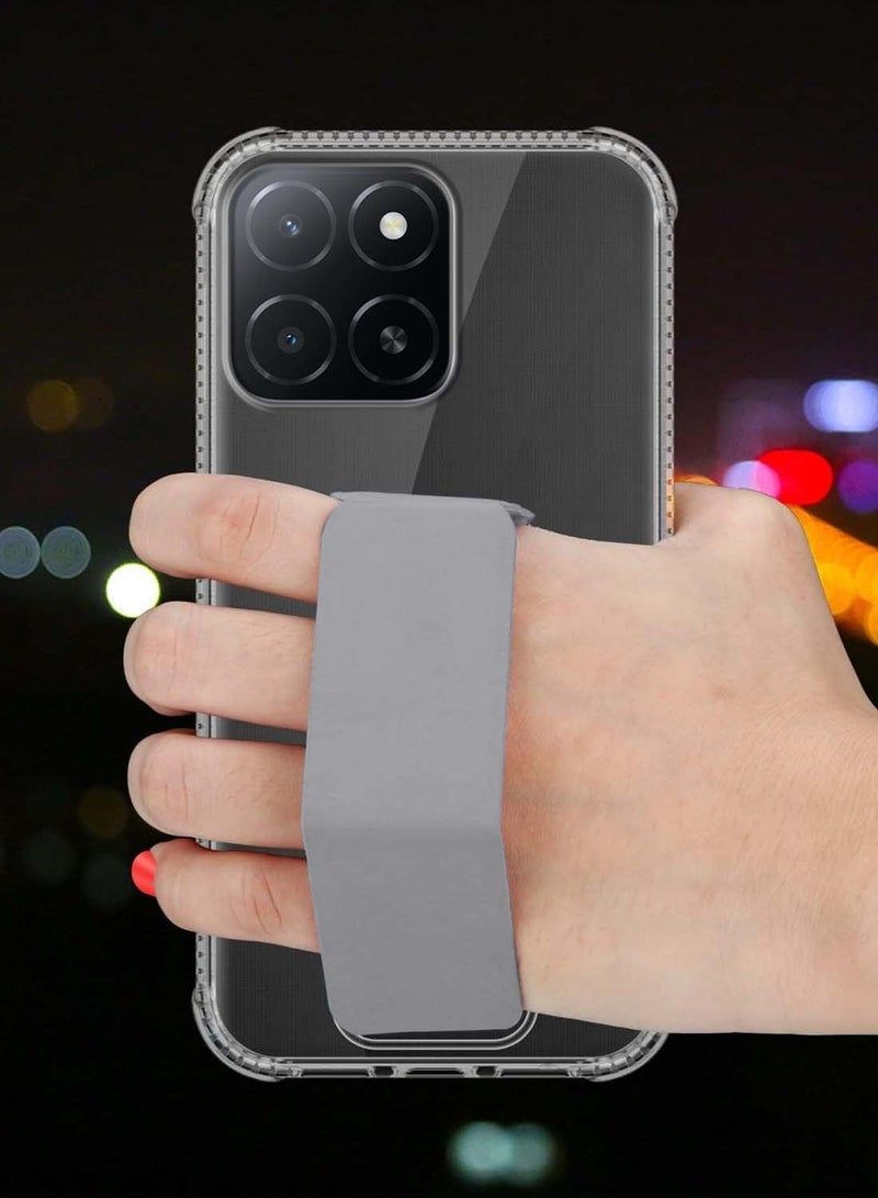 Wtech Honor X5b / X5b Plus 4G 2024 TPU Hand Grip Air Pillow Case Cover - Clear/Grey - Image 3