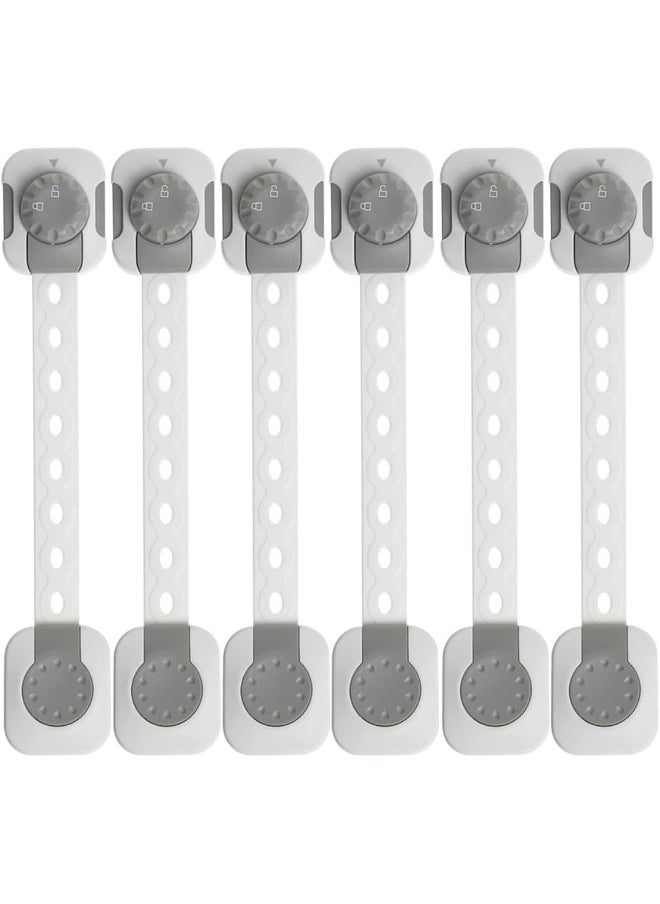ECVV 6-Pack Child Safety Cabinet Lock, Child Proof Cabinet Latches Kids Proof Kit White and Clear Baby Locks for Cabinets and Drawers Easy to Install  - Image 1