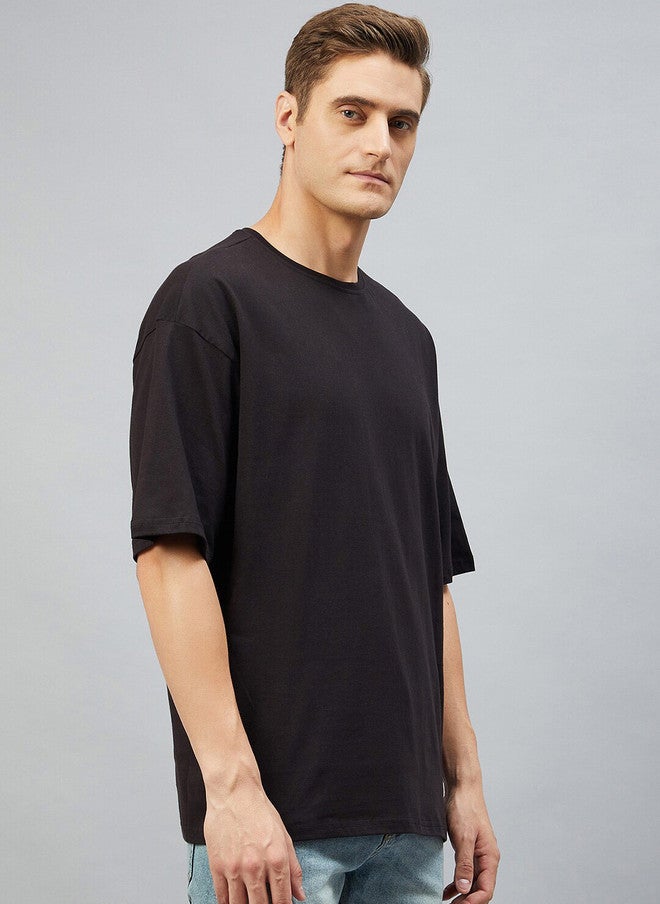 CHIMPAAANZEE Pure Cotton Drop-Shoulder Sleeves Oversize Fit T-shirt - Image 3