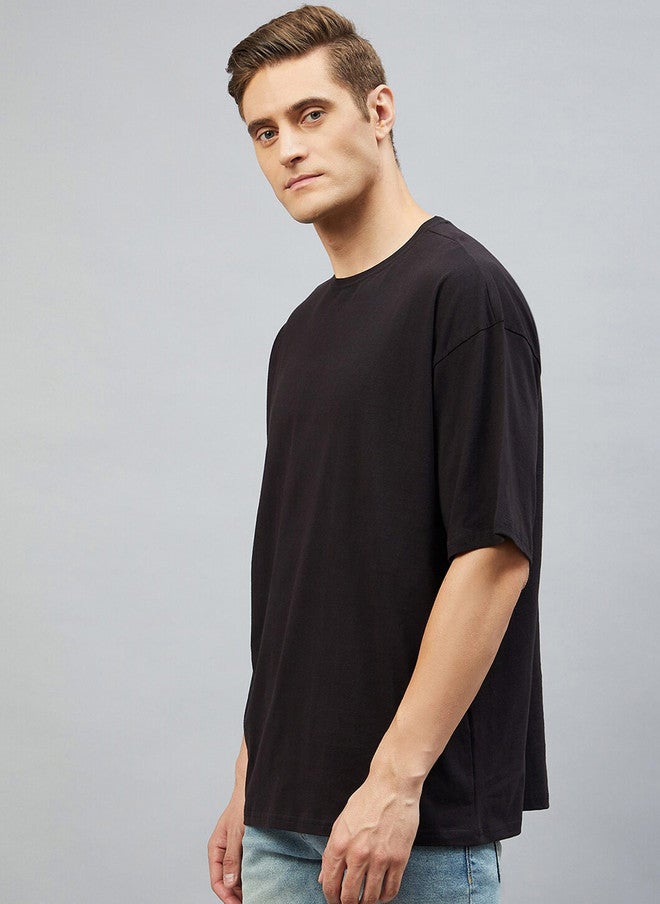 CHIMPAAANZEE Pure Cotton Drop-Shoulder Sleeves Oversize Fit T-shirt - Image 4