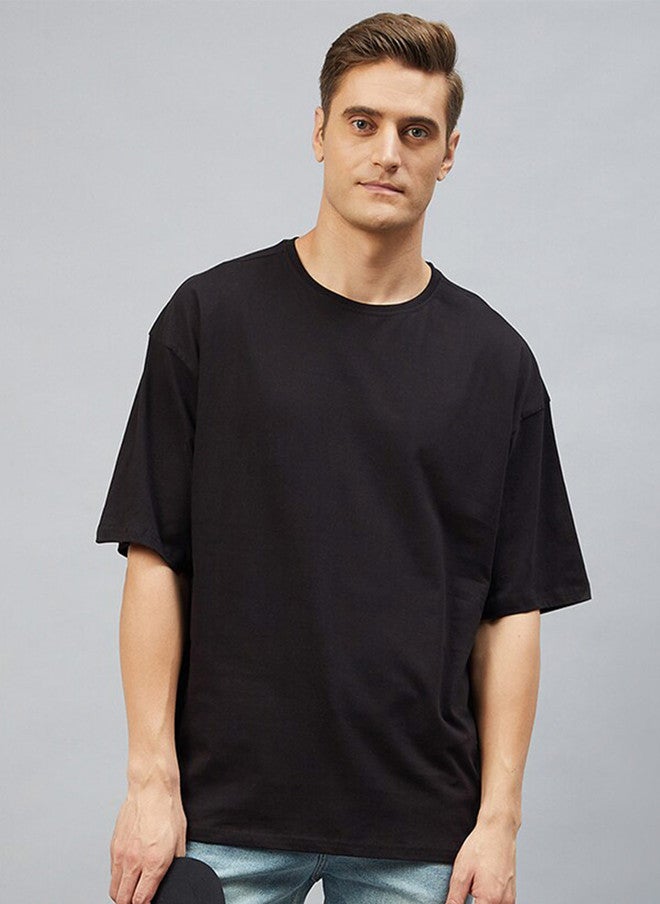 CHIMPAAANZEE Pure Cotton Drop-Shoulder Sleeves Oversize Fit T-shirt - Image 1