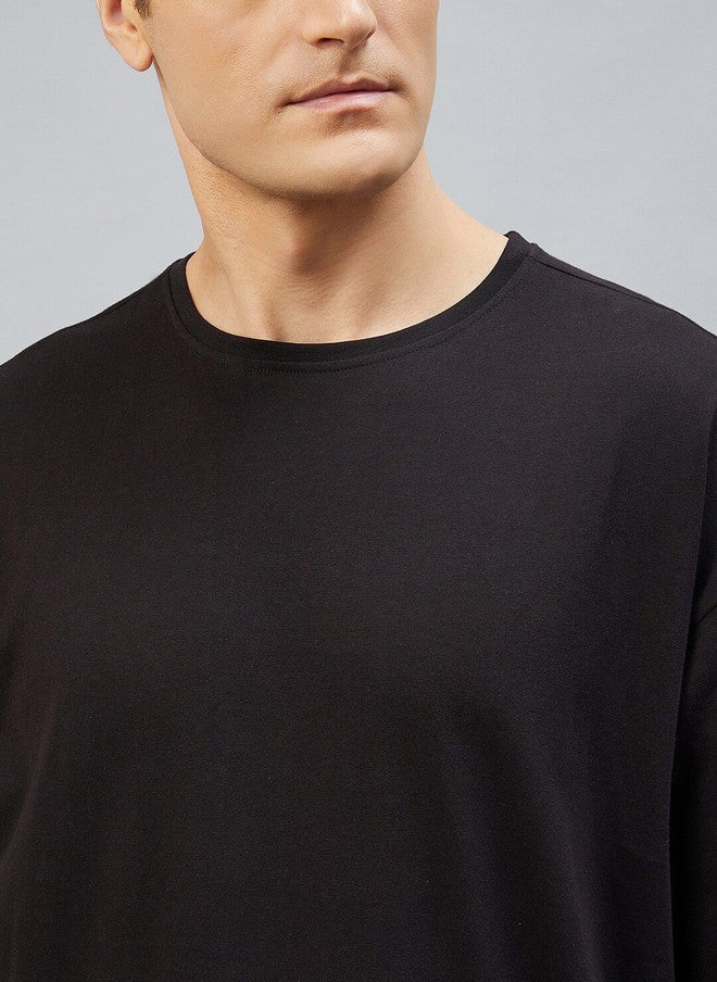 CHIMPAAANZEE Pure Cotton Drop-Shoulder Sleeves Oversize Fit T-shirt - Image 2