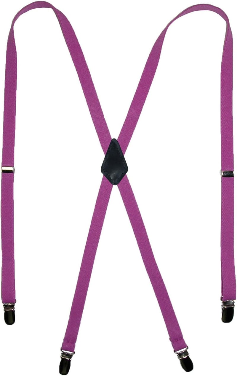 CTM Women's Elastic Clip-End 1/2 Inch Skinny Urban Suspenders - Image 3