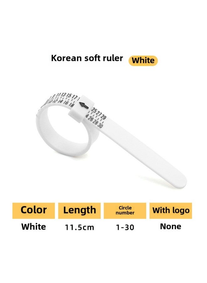 Ring Measuring Belt US, Hong Kong, Japan, And England Finger Circumference Measuring Ruler Ring Soft Ruler Ring Size Screening Products-Model:White Handu Ring Ruler  - Image 1