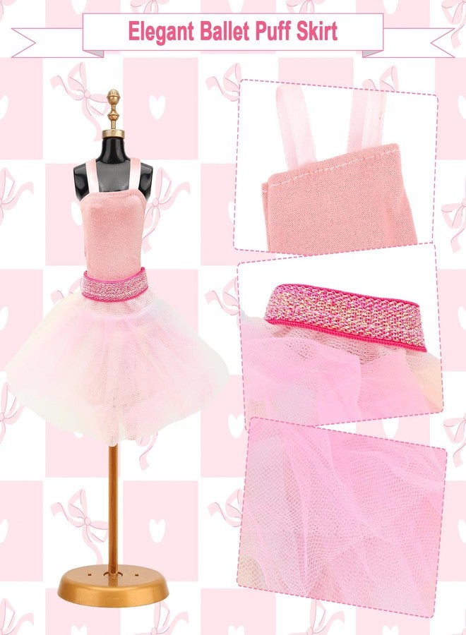 BARWA 21 Pcs Doll Clothes and Accessories Includes 3 Pcs Mermaid Dress, Puffy Skirt 4 Sets Sequins Leisure Tops and Pants with 2 Bags, 2 Necklaces, 5 Shoes for 11.5 Inch Girl Dolls - Image 5