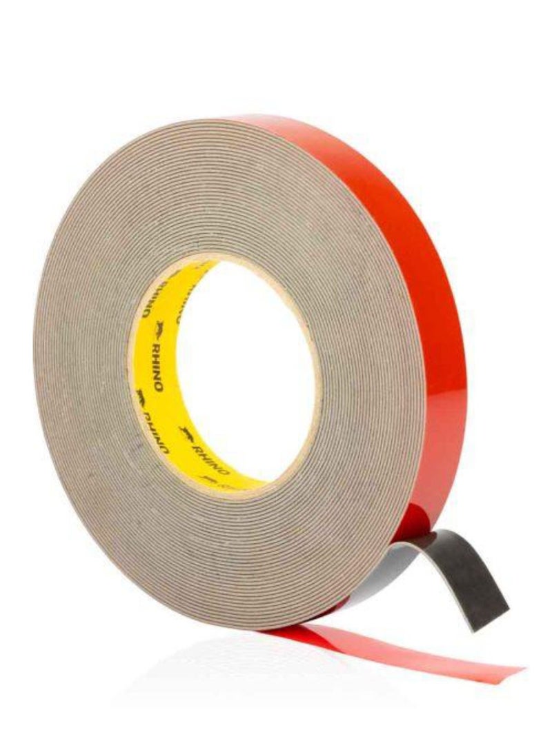 RHINOMOTIVE - شريط لاصق مزدوج الجوانب متميز 22MM X 18M يستخدم لتشكيلات الجسم الجانبية الخفيفة، حواف العجلات، تشكيلات حواف الأبواب، لوحات الزينة الداخلية، حاويات الهوائيات، الشارات، والعديد من الاستخدامات الأخرى رمادي - Image 2