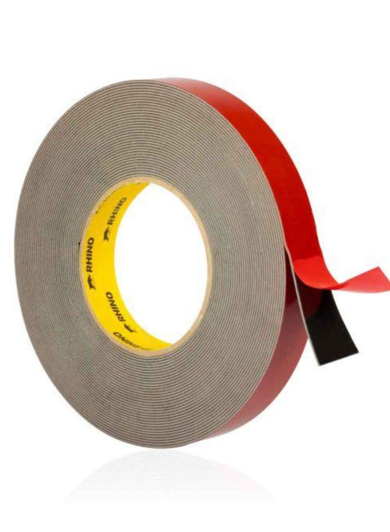 RHINOMOTIVE - شريط لاصق مزدوج الجوانب متميز 22MM X 18M يستخدم لتشكيلات الجسم الجانبية الخفيفة، حواف العجلات، تشكيلات حواف الأبواب، لوحات الزينة الداخلية، حاويات الهوائيات، الشارات، والعديد من الاستخدامات الأخرى رمادي - Image 3