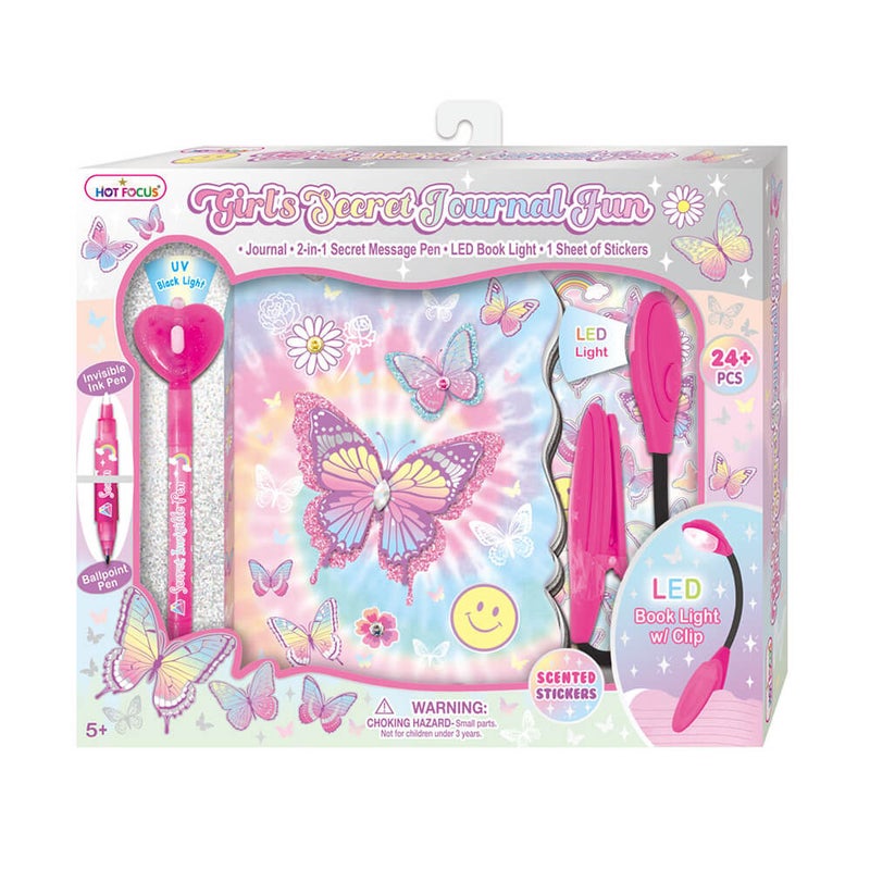 Hot Focus Tie-Dye Butterfly Girl's Secret Journal Fun Set (24 Pieces) - Image 3