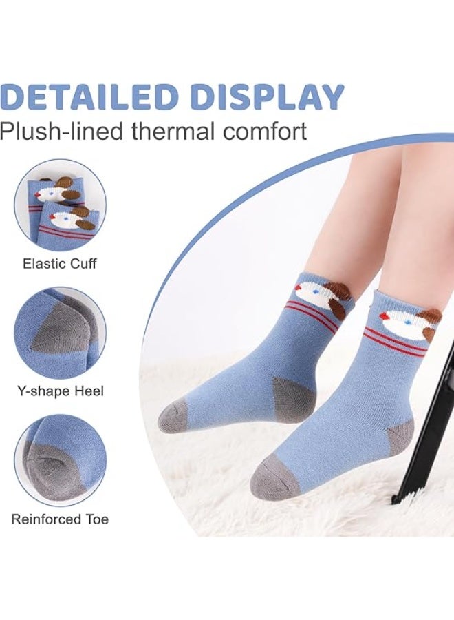 Bukela Kids Socks Boys Socks Thermal Hiking Winter Warm Boot Cotton Crew Sock for Kids Toddler Children 3-5 Years(5 Packs) - Image 4