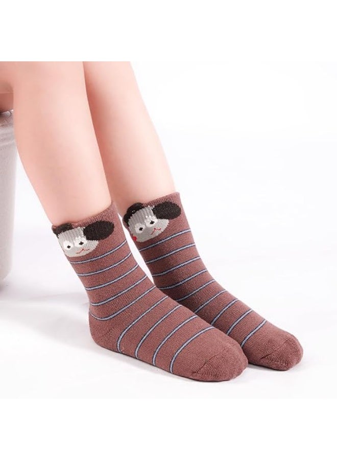 Bukela Kids Socks Boys Socks Thermal Hiking Winter Warm Boot Cotton Crew Sock for Kids Toddler Children 3-5 Years(5 Packs) - Image 3