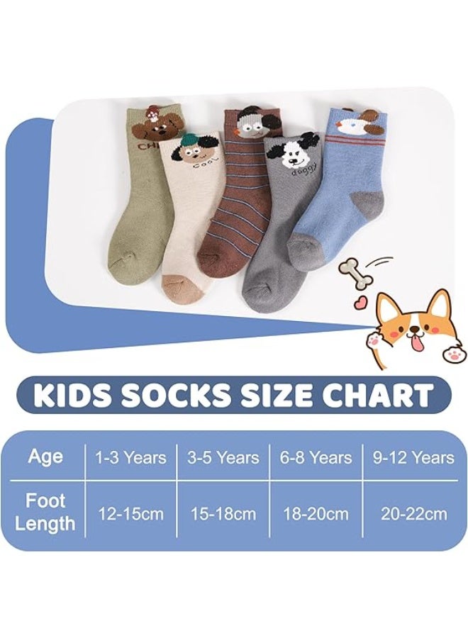 Bukela Kids Socks Boys Socks Thermal Hiking Winter Warm Boot Cotton Crew Sock for Kids Toddler Children 3-5 Years(5 Packs) - Image 2