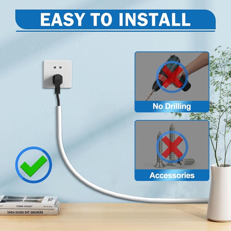 PVC wire slot surface-mounted self-adhesive 15mm anti-stepping decorative household wire network cable takes the wire slot soft line wiring home improvement, white 5m - Image 3