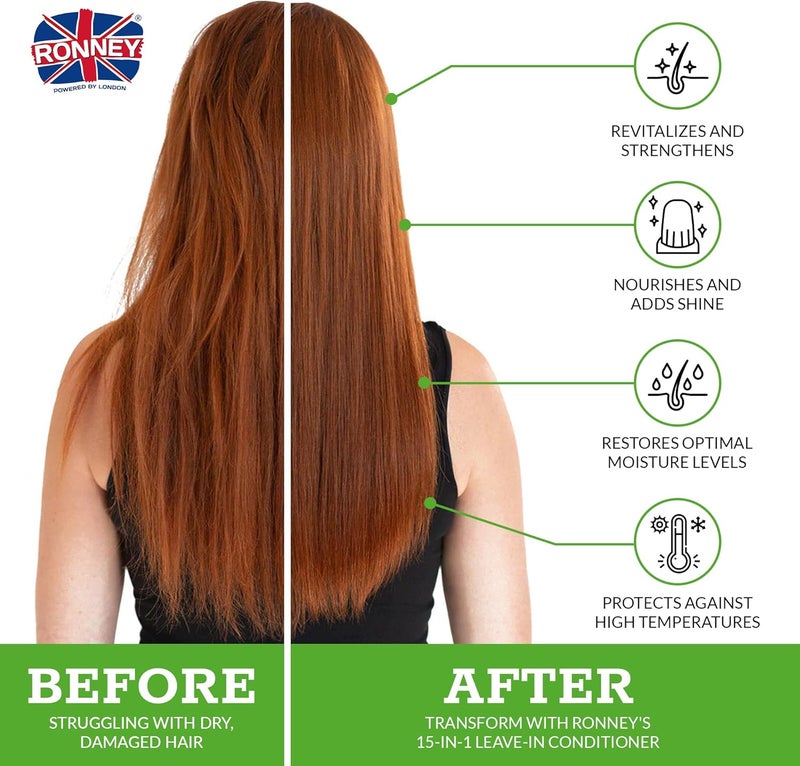 RONNEY 15in1 Leave in Conditioner Spray for Glossy Hair | Hair Detangling Spray & Heat Protector - Moisturise & Nourish | Professional Leave-in Hair Conditioner for Curly Hair - Shine Spray - Image 2