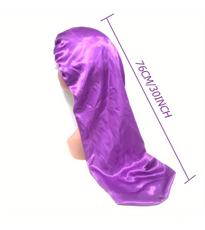 3pcs Satin Sleeping Cap For Women Long Hair Color Combination 1 High Elastic Breathable Hair Protection - Image 4