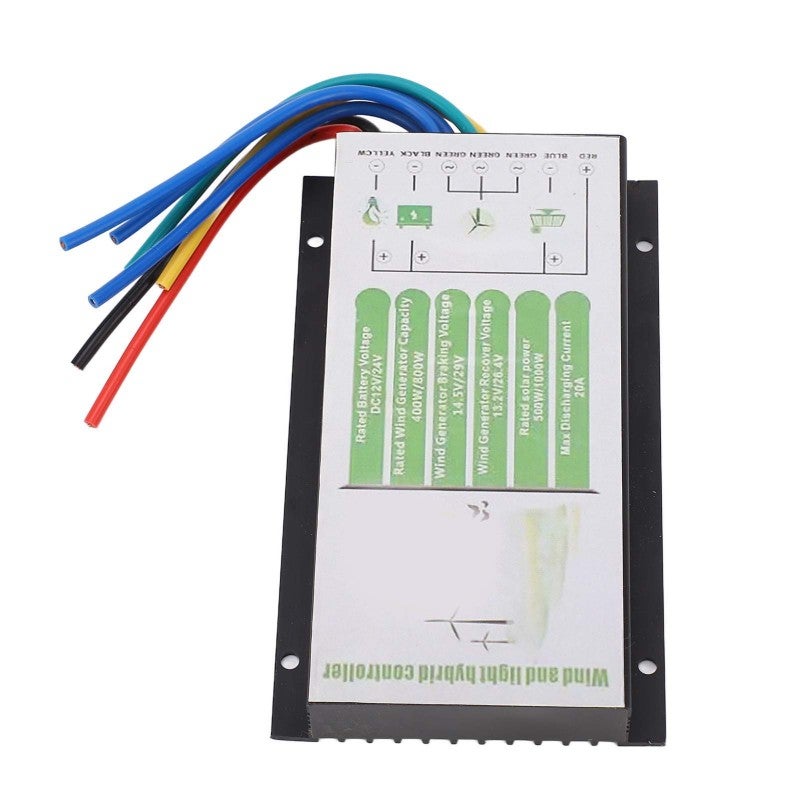Hybrid Charge Controller 12V 24V 800W Wind 1000W Solar - PWM MCT Charging Technology - Aluminum Alloy Heat Dissipation for Wind Solar Complementary Systems - Image 1