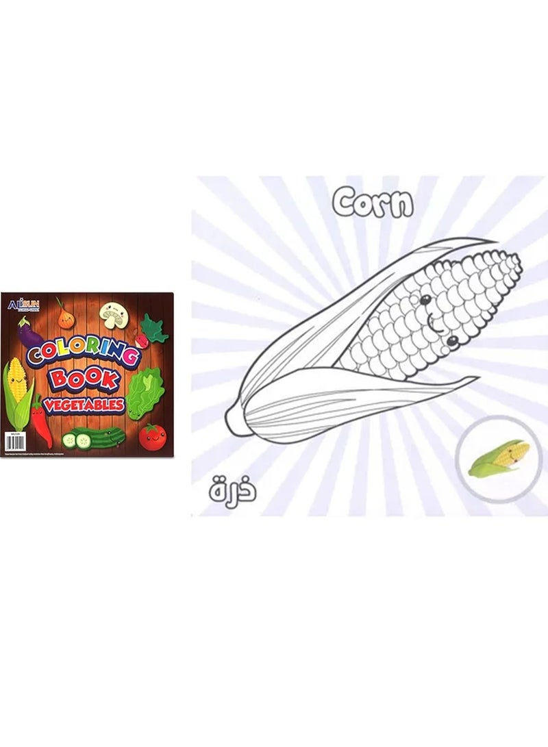 2-Piece Colouring Book vegetables and Insects Design