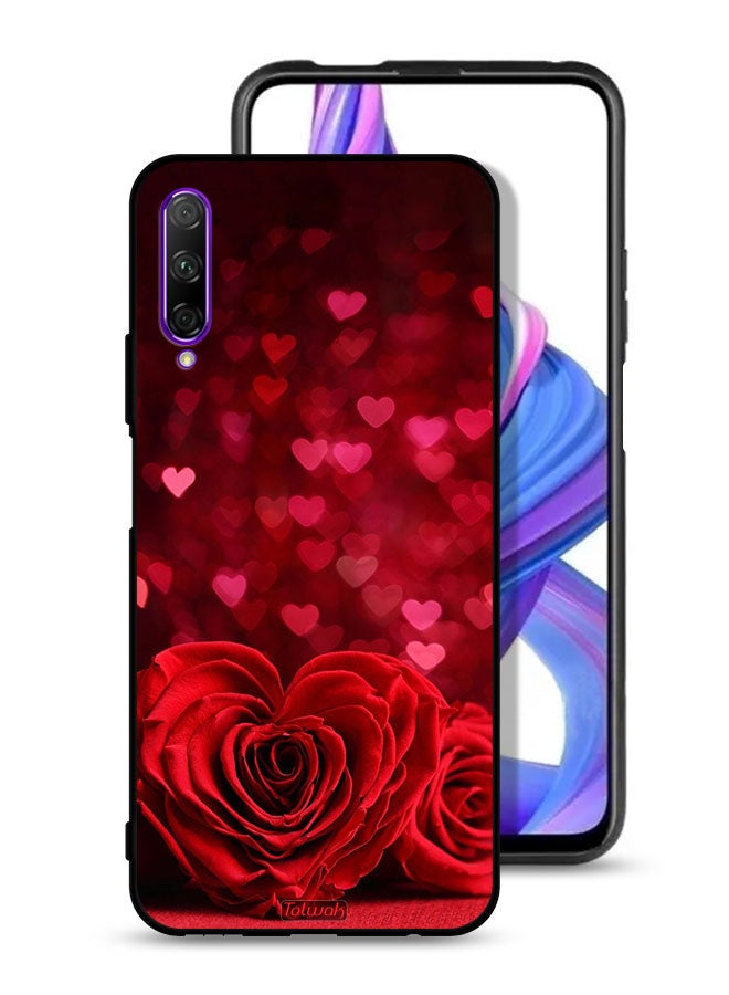 Tolwak Huawei Y9s Protective Case Cover Heart Flowers Abstract Art - Image 1
