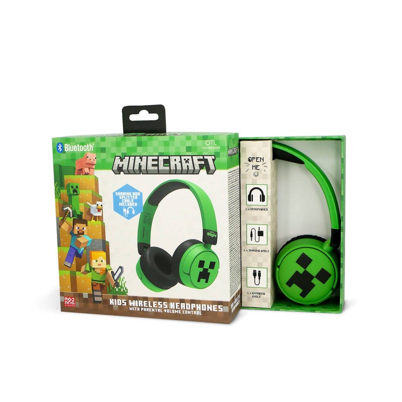 MINECRAFT سماعات بلوتوث لاسلكية من ماينكرافت كريبر (أخضر/أسود) - Image 2