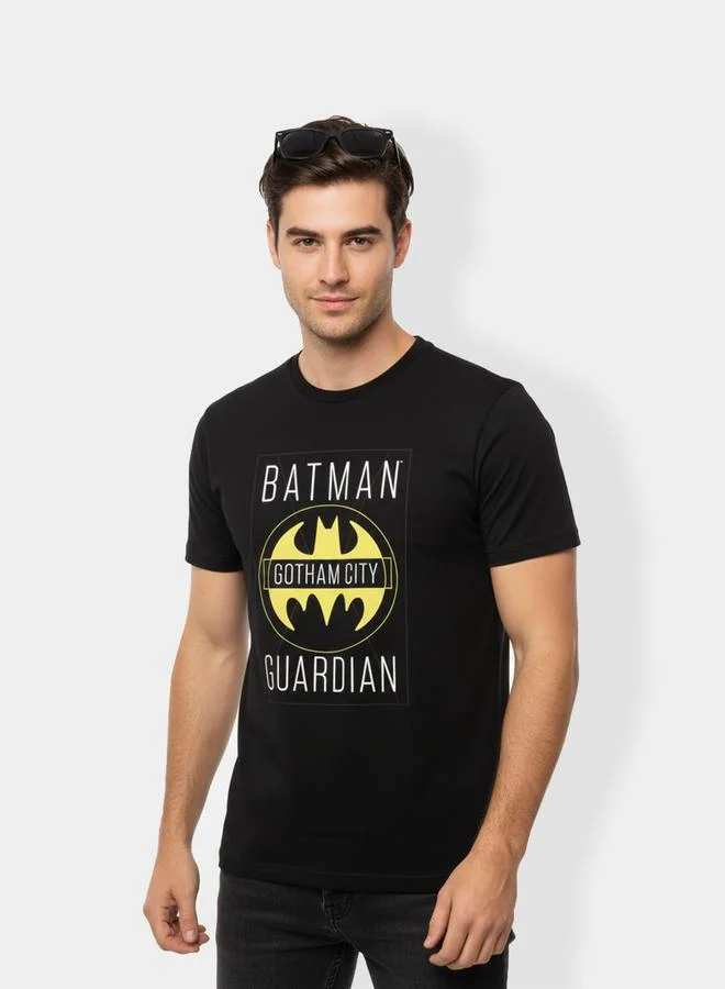 Batman Men Black Batman Graphic Crew Neck T-Shirt