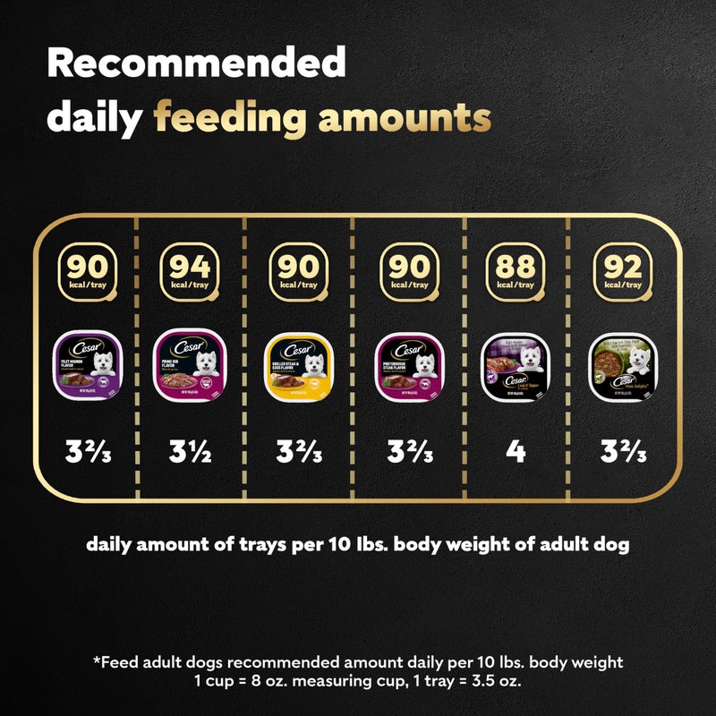 Cesar Adult Wet Dog Food Steak Lovers Variety Pack with Real Meat, 3.5 oz. Easy Peel Trays, 36 Count - Image 5