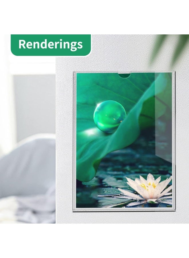 SMARTPOINTS 4 Pieces Wall Mounted A4 Acrylic Sign Holder – Clear Vertical Display Frame for Posters, Menus, Documents – 210x297mm, Home u0026 Business Use, Easy Wall Mount - Image 5