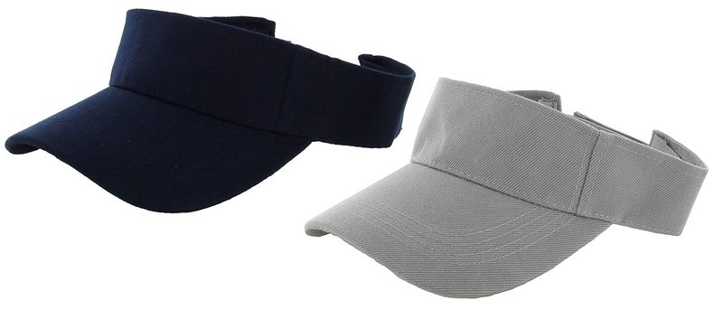 Zacharias Unisex Cotton Visors Tennis Cap Pack of 2 Blue & Light Grey - Image 2