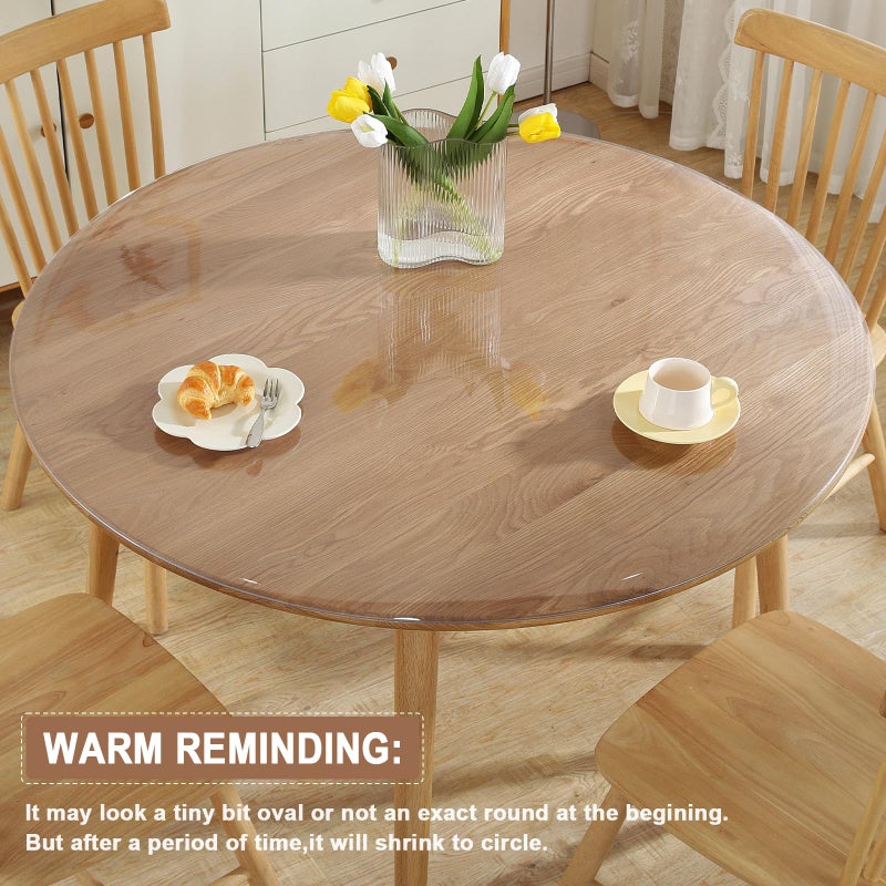LovePads Round Clear Table Cover Protector 48 Inch, 2mm Thick Table Protector for Dining Room, Waterproof Plastic Cover PVC Vinyl Tablecloth, Circle Tabletop Protective Pad for Furnture Surface - Image 5